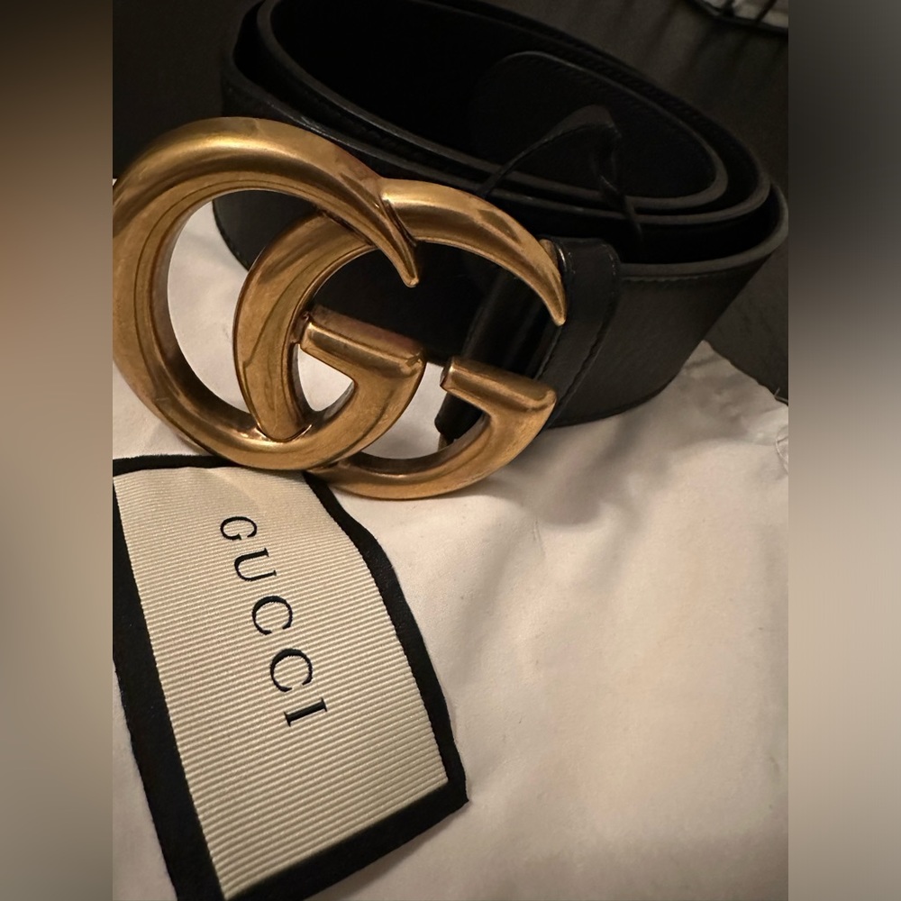 Black Gucci Marmont Belt